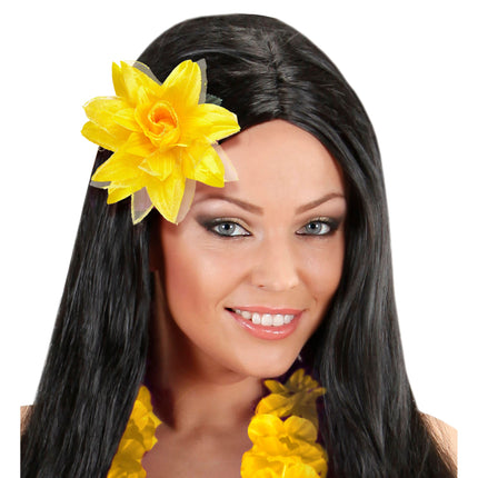 Fleur de cheveux jaune