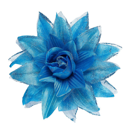 Fleur de cheveux bleue