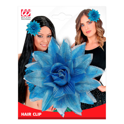 Fleur de cheveux bleue