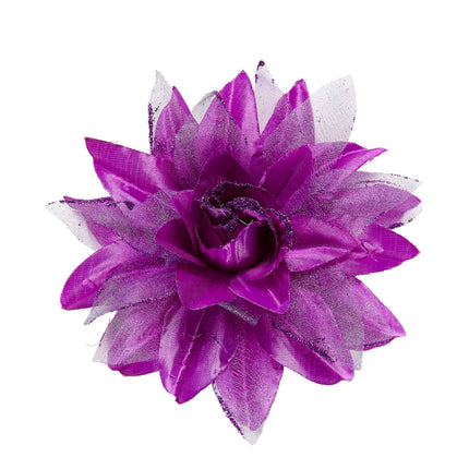 Fleur de cheveux violette pailletée