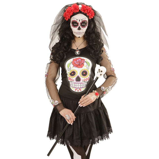 Bandeau d'Halloween Noir Rouge Voile