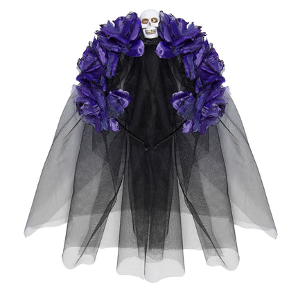 Bandeau d'Halloween Voile noir et violet