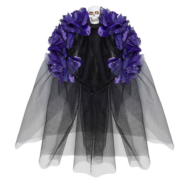 Bandeau d'Halloween Voile noir et violet