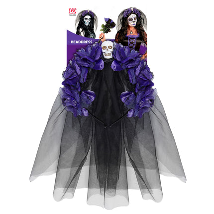 Bandeau d'Halloween Voile noir et violet