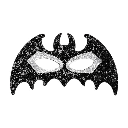 Masque pour les yeux d'Halloween Chauve-souris noire et argentée