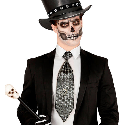 Cravate Halloween Squelette Métallique