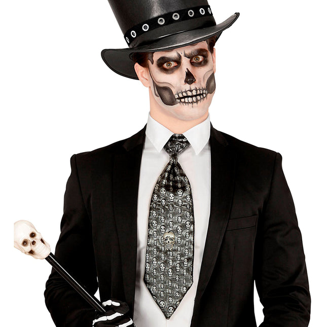 Cravate Halloween Squelette Métallique