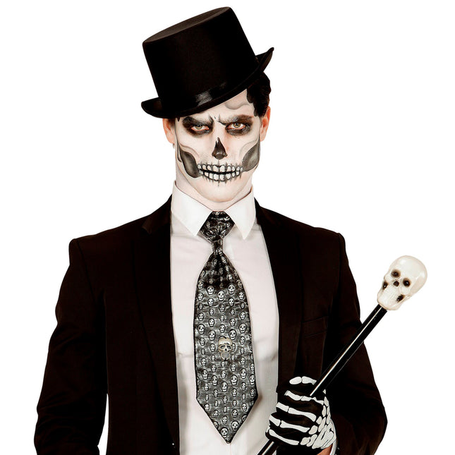 Cravate Halloween Squelette Métallique