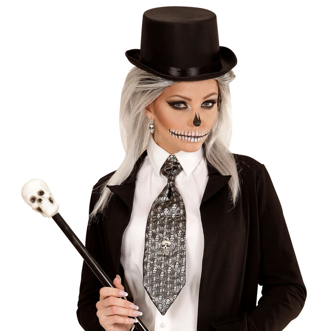 Cravate Halloween Squelette Métallique