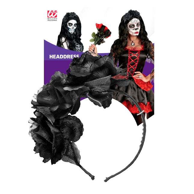 Bandeau d'Halloween Roses noires