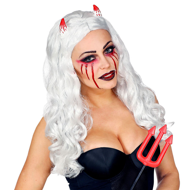Perruque d'Halloween Trait Blanc
