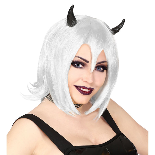 Perruque d'Halloween Bob blanc