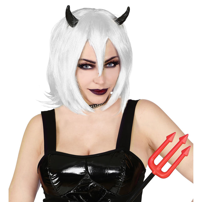 Perruque d'Halloween Bob blanc