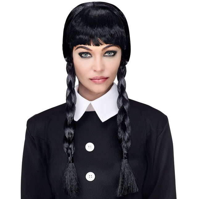Perruque d'Halloween Tresses noires