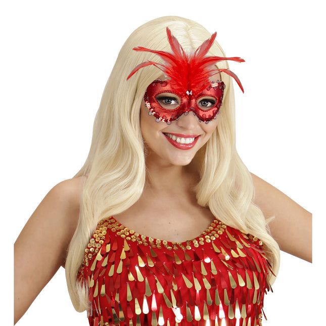 Masque pour les yeux rouges paillettes