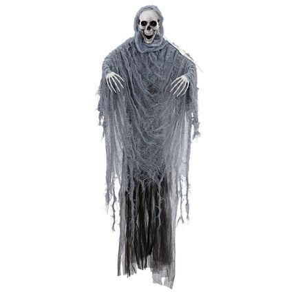 Poupée d'Halloween Faucheuse grise avec son, lumière et mouvement