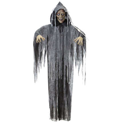 Poupée d'Halloween Zombie gris avec son, lumière et mouvement