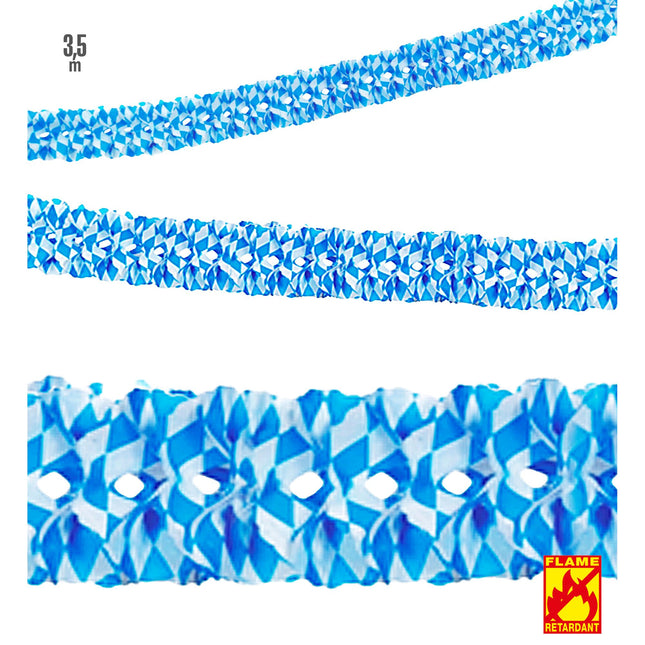 Guirlande Oktoberfest Bleu Blanc Ignifugé 3.5m