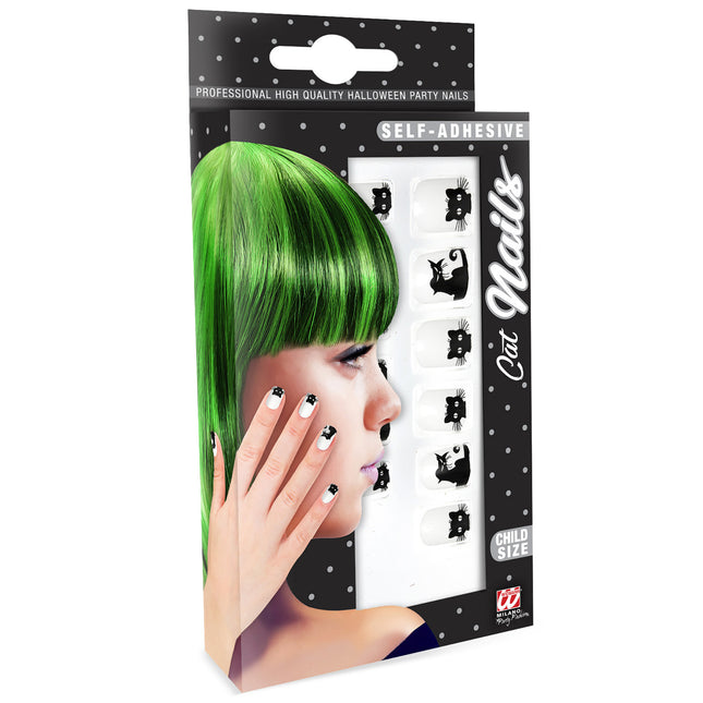 Faux ongles d'Halloween Enfant Chat