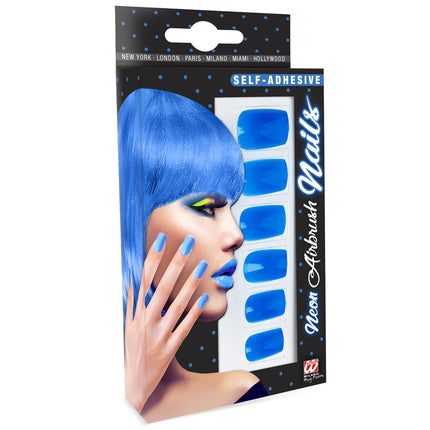 Faux ongles bleus