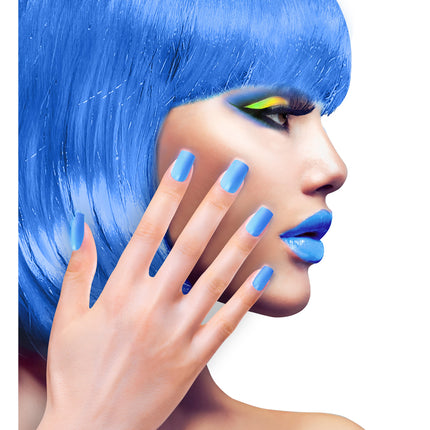 Faux ongles bleus