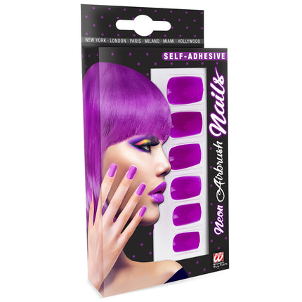 Faux ongles violet fluo
