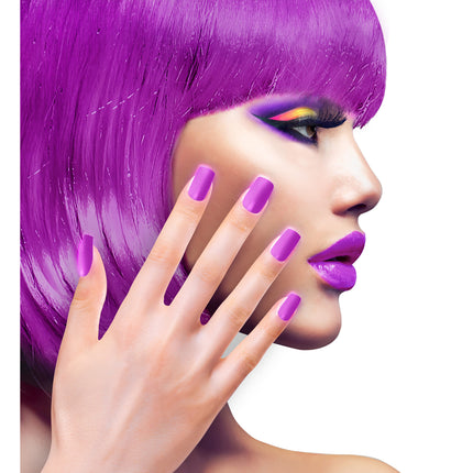 Faux ongles violet fluo