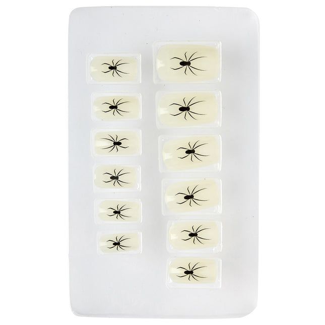 Faux ongles d'Halloween Araignée qui brille dans le noir