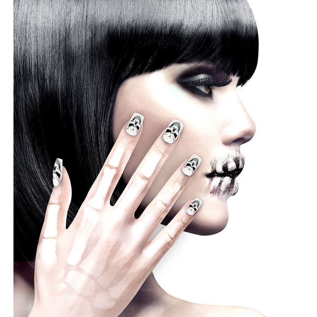Faux ongles d'Halloween Crânes
