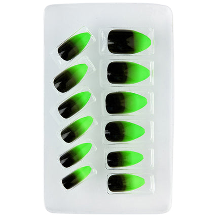 Faux ongles d'Halloween Noirs Verts