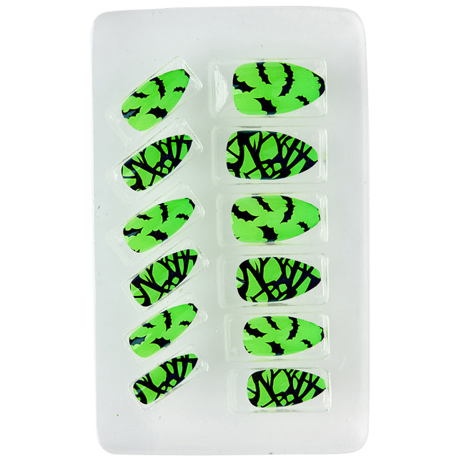 Faux ongles d'Halloween Chauve-souris