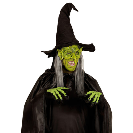 Masque d'Halloween Sorcière verte