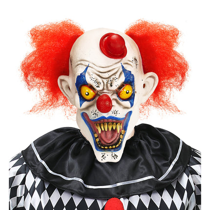 Masque d'Halloween Clown avec cheveux et chapeau