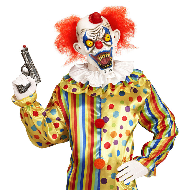 Masque d'Halloween Clown avec cheveux et chapeau