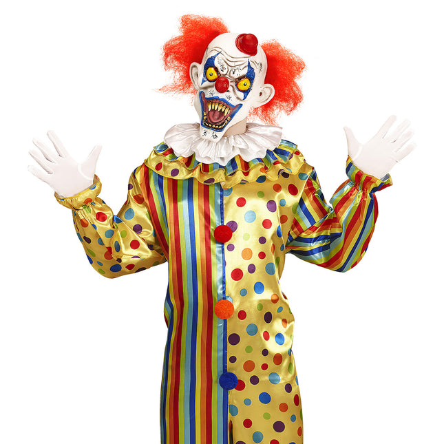Masque d'Halloween Clown avec cheveux et chapeau