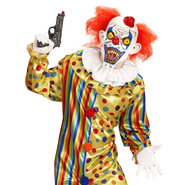 Masque d'Halloween Clown avec cheveux et chapeau