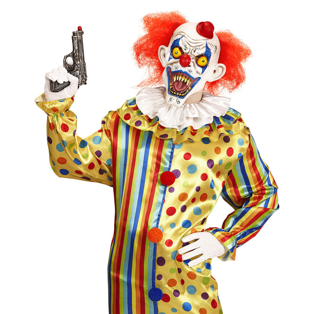 Masque d'Halloween Clown avec cheveux et chapeau