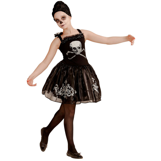 Robe d'Halloween Fille Ballerine Crâne