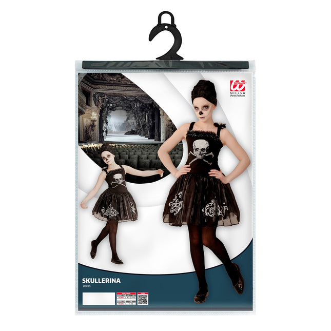 Robe d'Halloween Fille Ballerine Crâne