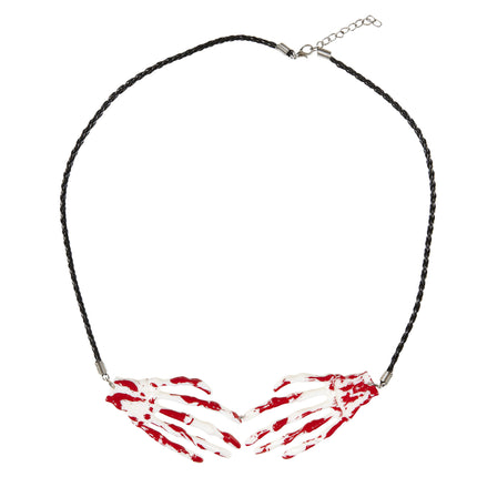 Collier d'Halloween Mains de squelette