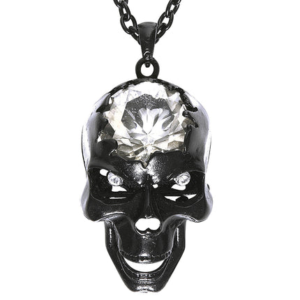 Collier d'Halloween Crâne avec pierre précieuse
