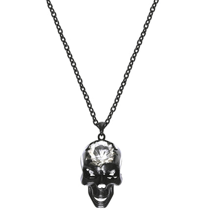 Collier d'Halloween Crâne avec pierre précieuse