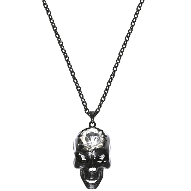 Collier d'Halloween Crâne avec pierre précieuse