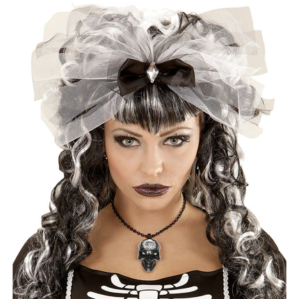 Collier d'Halloween Crâne avec pierre précieuse