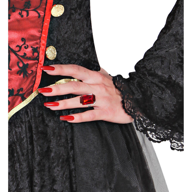 Bague d'Halloween Pierre précieuse rouge