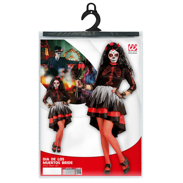 Robe Dia De Los Muertos Rouge Noir Dames