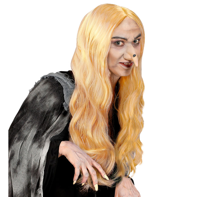 Perruque de sorcière blonde Morgane