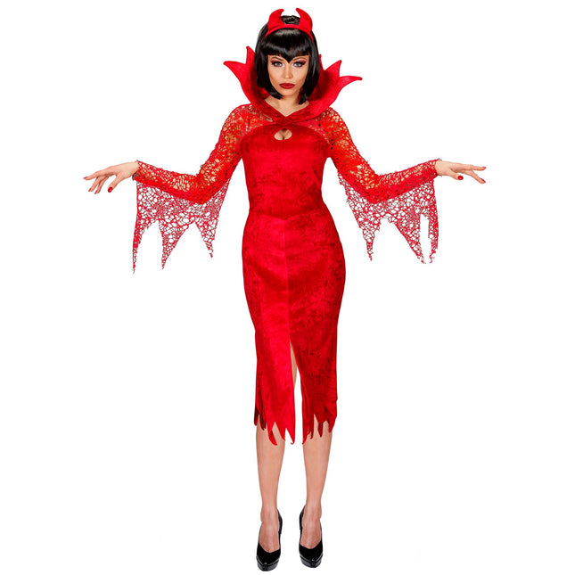 Robe d'Halloween Rouge Dames Diable 2 pièces
