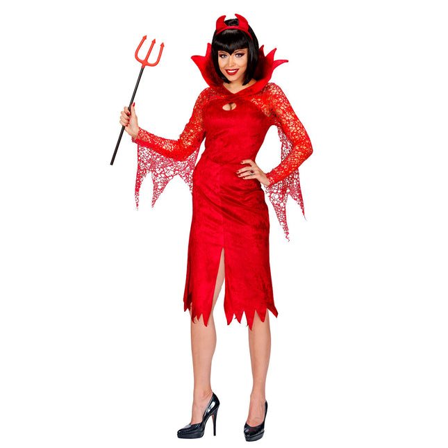 Robe d'Halloween Rouge Dames Diable 2 pièces