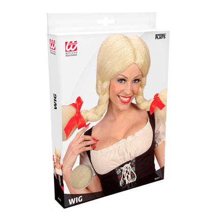 Perruque Oktoberfest blonde Heidi pliable